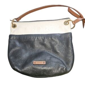 Black & White Leather Crossbody by Fossil